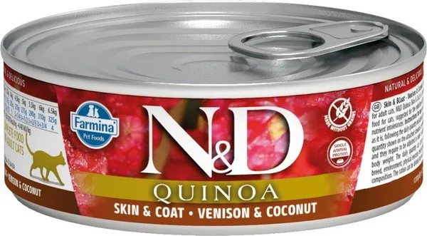 24/2.8oz Farmina Quinoa Cat Skin & Coat Venison & Coconut - Food